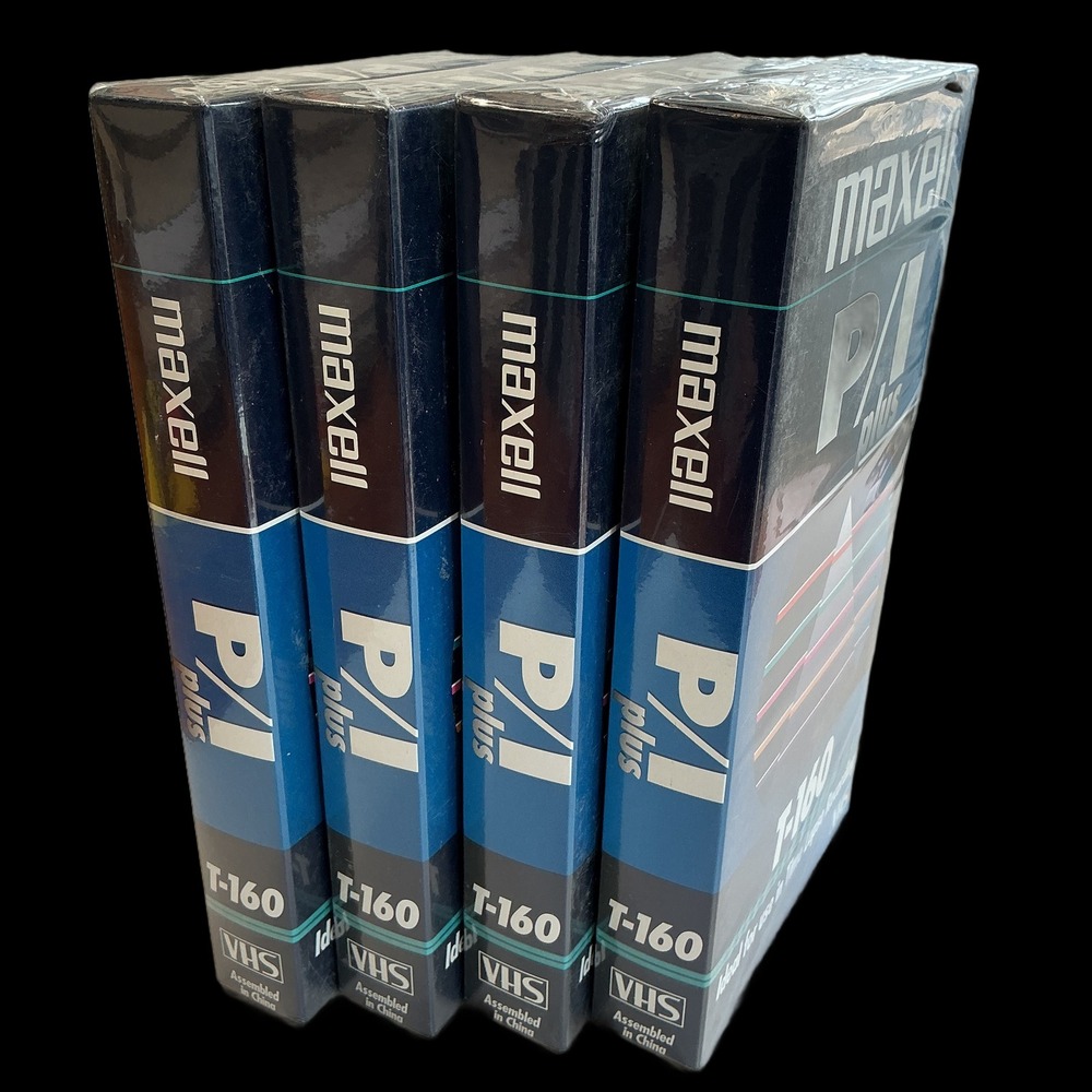 Maxell PI Plus T 160 VHS Blank Video Cassette Tapes Lot of 4 New‎ Sealed